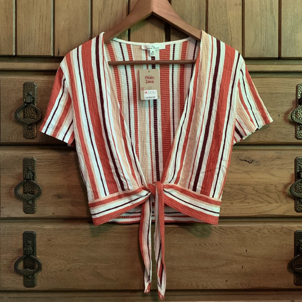 NEW cute & trendy striped summer tie top